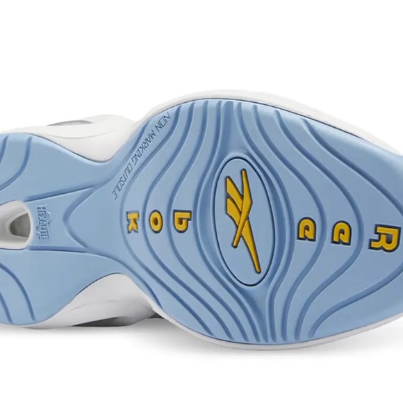 Reebok Question Mid GW8854 White Leather Basketball Baby Blue UNC Mens Size AI - Picture 5 of 5